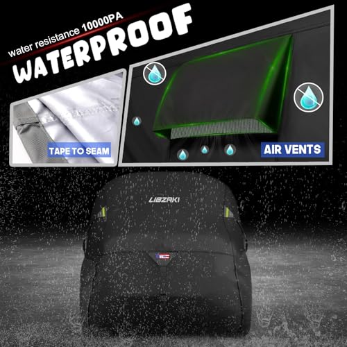 LI LIBZAKI 600D ATV Cover Waterproof Heavy Duty Trailerable 4 Wheeler Quad All Season Weather Proof Outdoor UV Protection for Polaris Kawasaki Yamaha Suzuki CanAm BlackL - Image 3