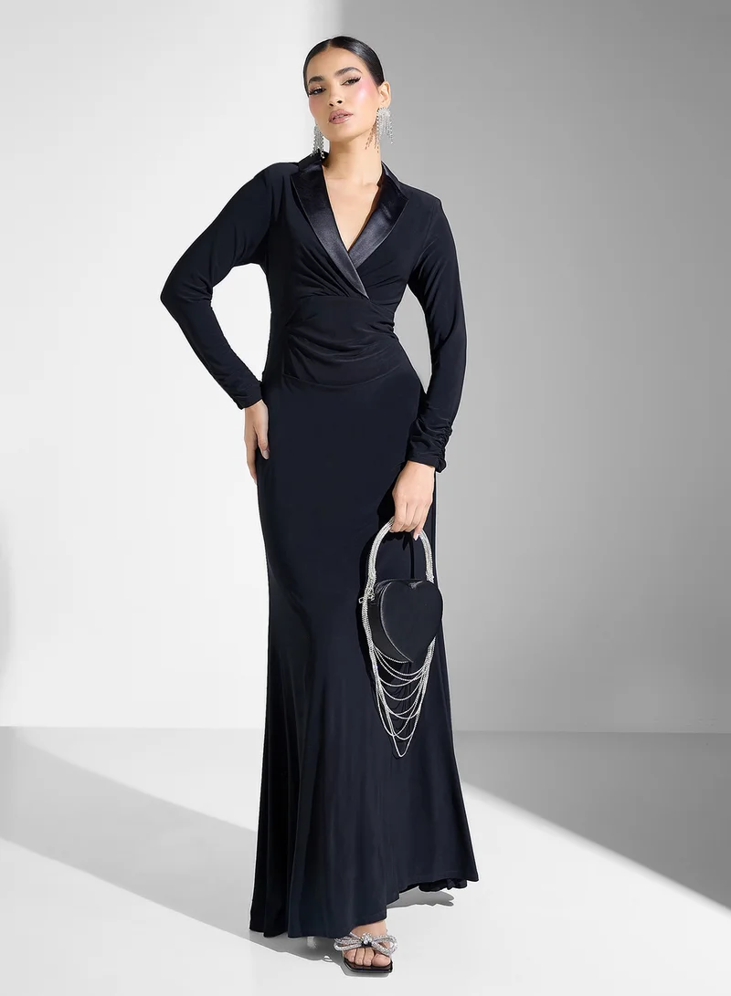 Adrianna Papell Tuxedo Long Dress
