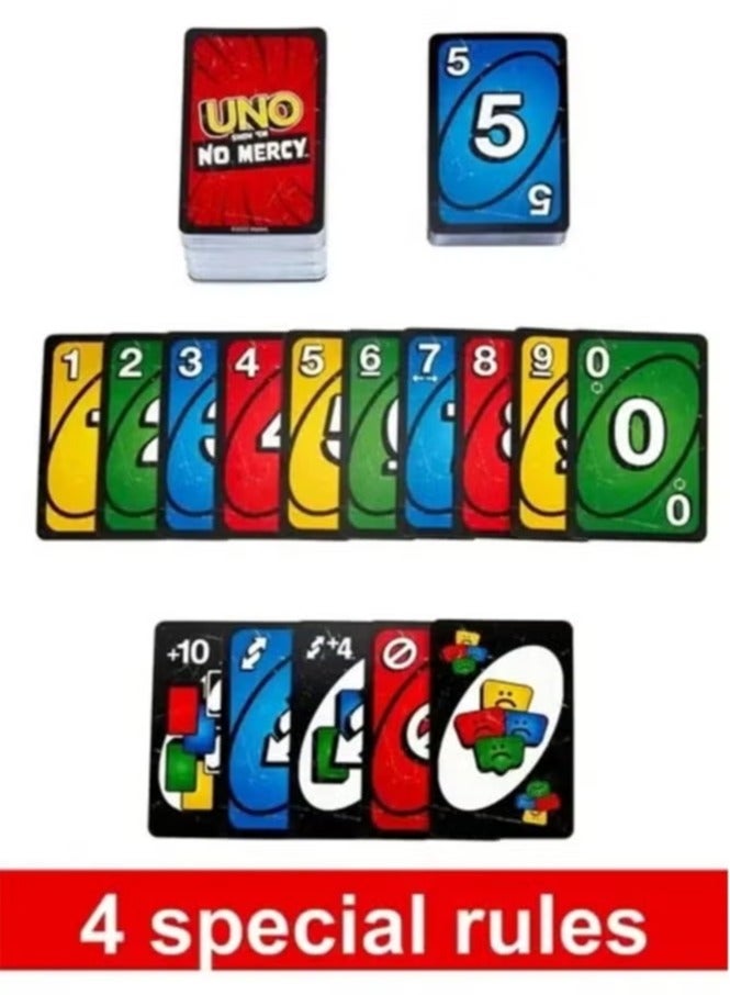 TOP ONE UNO Show Em No Mercy Card Game - New Party Table Family Entertainment UNO Games (168 Cards) - Image 4