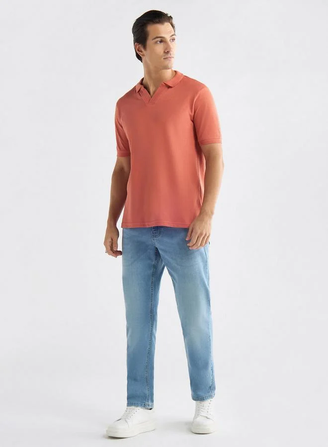 سبلاش فيڤ تيشيرت بولو سادة بأكمام قصيرة