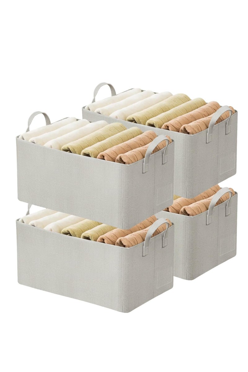 أنمي صندوق تخزين 4 قطع، درج تخزين ملابس قابل للطي مع مقابض