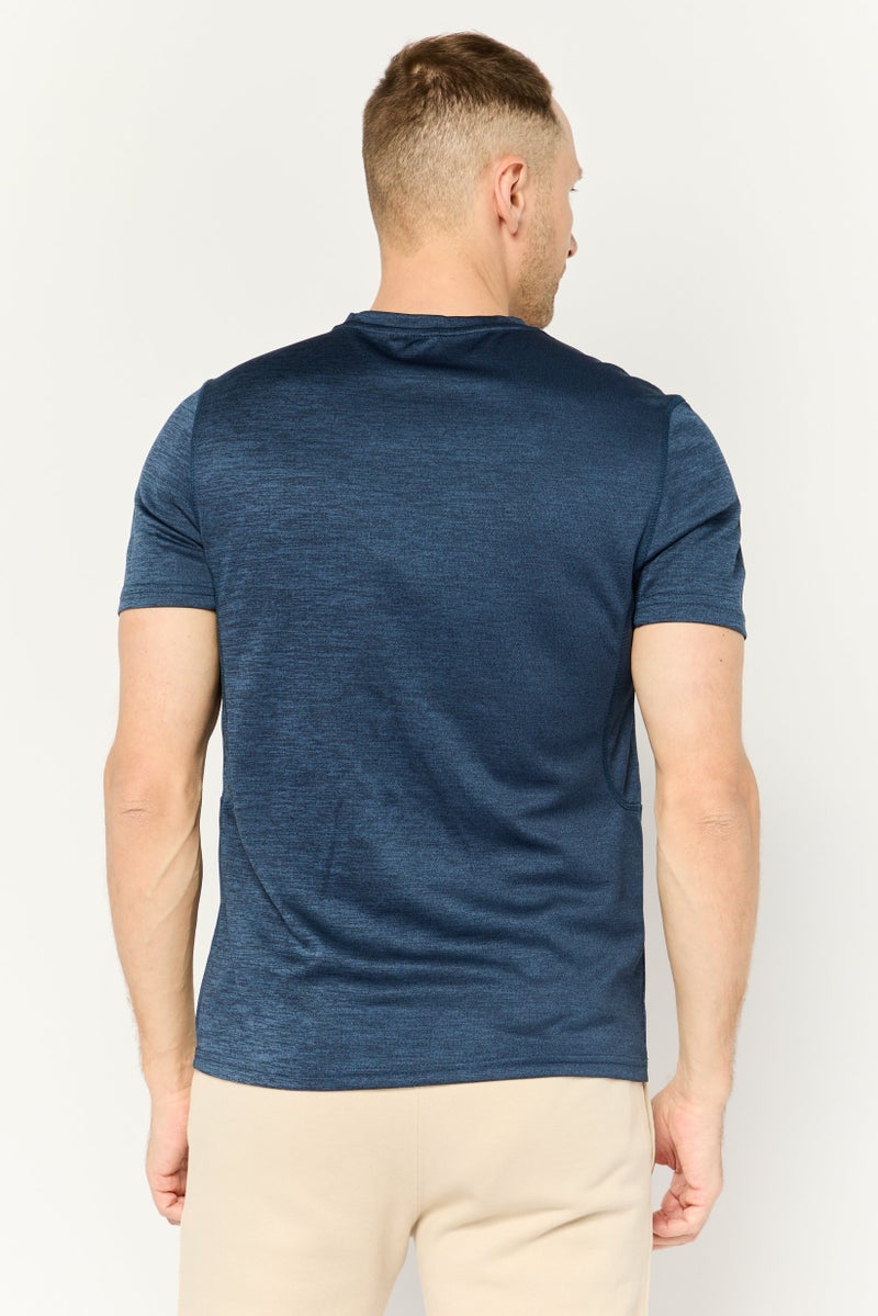 MOTION Men Sportswear Fit Short Sleeves Outdoor T-Shirt, Navy - Image 4