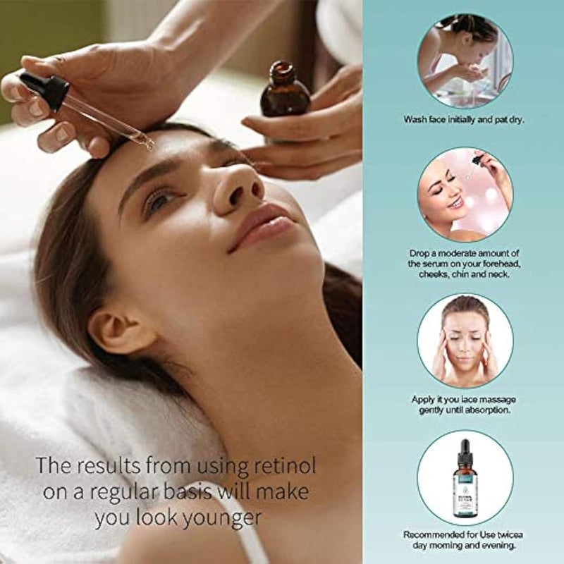 ELBBUB Retinol Serum Retinol Liposome Delivery System Anti Wrinkle Firming Serum with Vitamin C & Vegan Hyaluronic Acid for Face Cleavage and Body - Image 4
