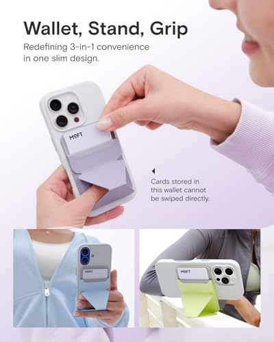 MOFT Magnetic Wallet Stand Compatible with iPhone 17/16/15/14/13/12 Series, Angle Adjustment & Magsafe Compatible MOVAS Phone Stand,Seafoam - Image 3