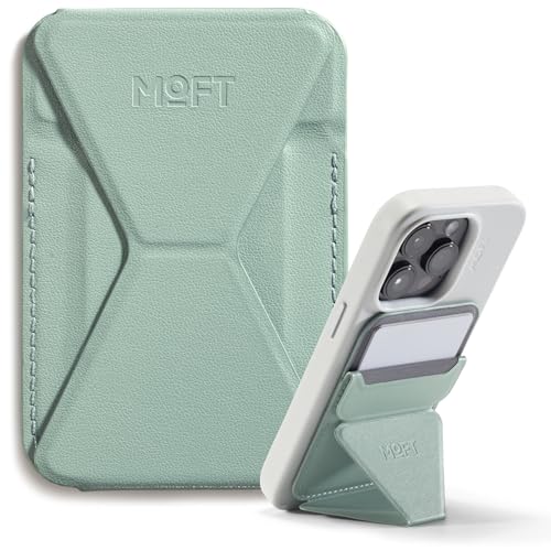 MOFT Magnetic Wallet Stand Compatible with iPhone 17/16/15/14/13/12 Series, Angle Adjustment & Magsafe Compatible MOVAS Phone Stand,Seafoam - Image 1