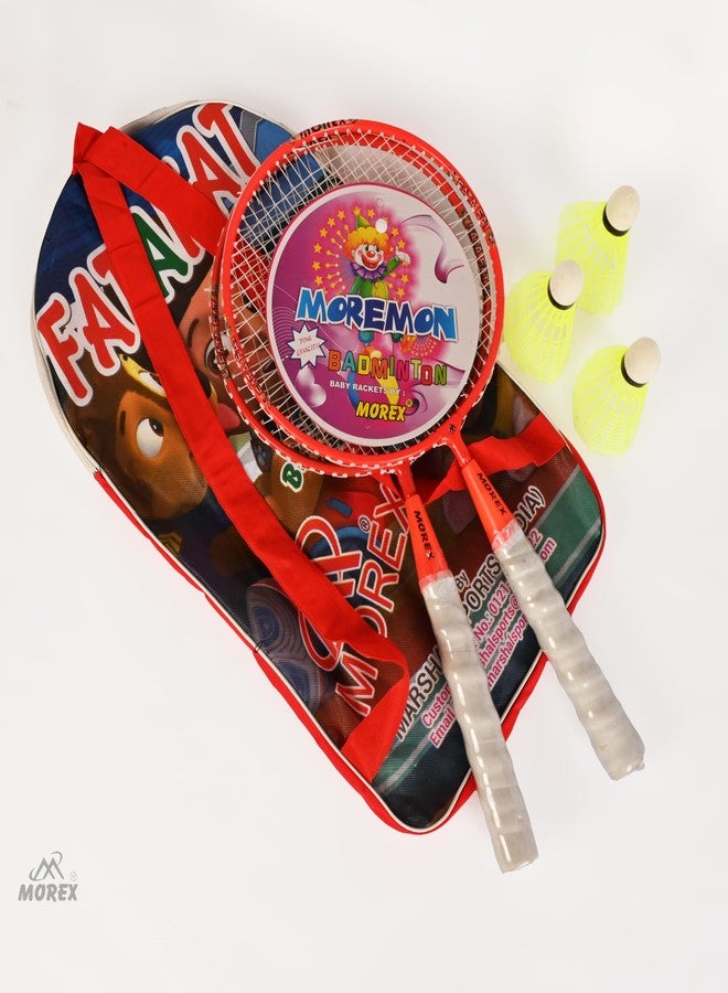MOVEX Morex Badminton Racket Set with 3pcs Plastic Shuttlecocks - Lightweight, Durable Badminton Set for Beginners & Intermediate Players | Ideal for Outdoor & Indoor Sports for Kids - Image 2