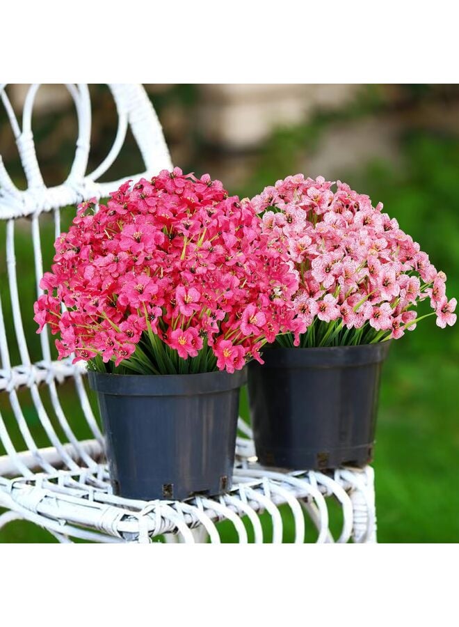 ٢٤ قطعة من الزهور الاصطناعية الخارجية، زهور بلاستيكية صناعية لا تبهت، نباتات صناعية لتزيين الأواني المعلقة، الحدائق الداخلية والخارجية، الشرفات، صناديق النوافذ، المنازل، حفلات الزفاف، والمنازل الريفية - Image 4