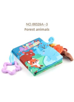 Generic Stem Source Children's Hands Can't Tear Cloth Book Early Education Animal With Ringing Paper Soft Tail Cloth Book-Color:NO.66529A-3 Forest Animal Cloth Book 37g  - Image 1