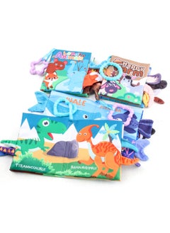 Generic Stem Source Children's Hands Can't Tear Cloth Book Early Education Animal With Ringing Paper Soft Tail Cloth Book-Color:NO.66529A-3 Forest Animal Cloth Book 37g  - Image 4