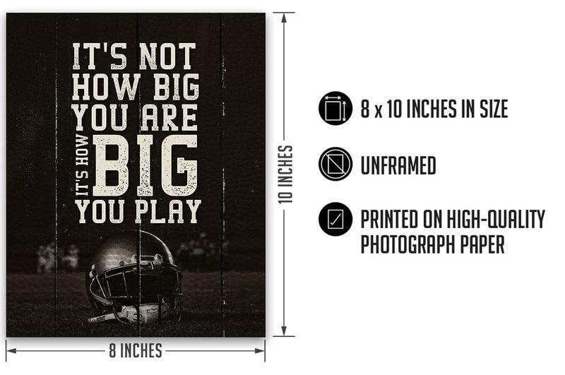 Govivo Football Inspirational Wall Art for Boys - 8x10 unframed print - Perfect for Kids Room  Family or Game Room  Man Cave  Den - Teen Room Decor - Home Decor Gift for Sports Fans  Football Players - Image 2