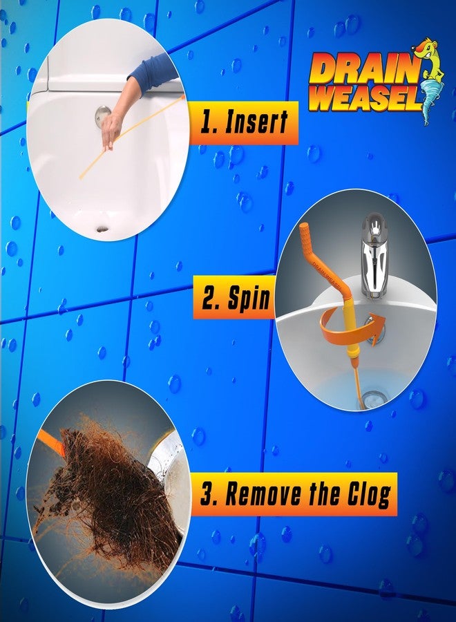 فليكسيسنيك أداة إزالة شعر انسداد المجاري FlexiSnake Drain Weasel MAX بمقبض دوار و2 عصا قابلة لإعادة التعبئة، صنع في الولايات المتحدة الأمريكية، 20 بوصة - Image 4