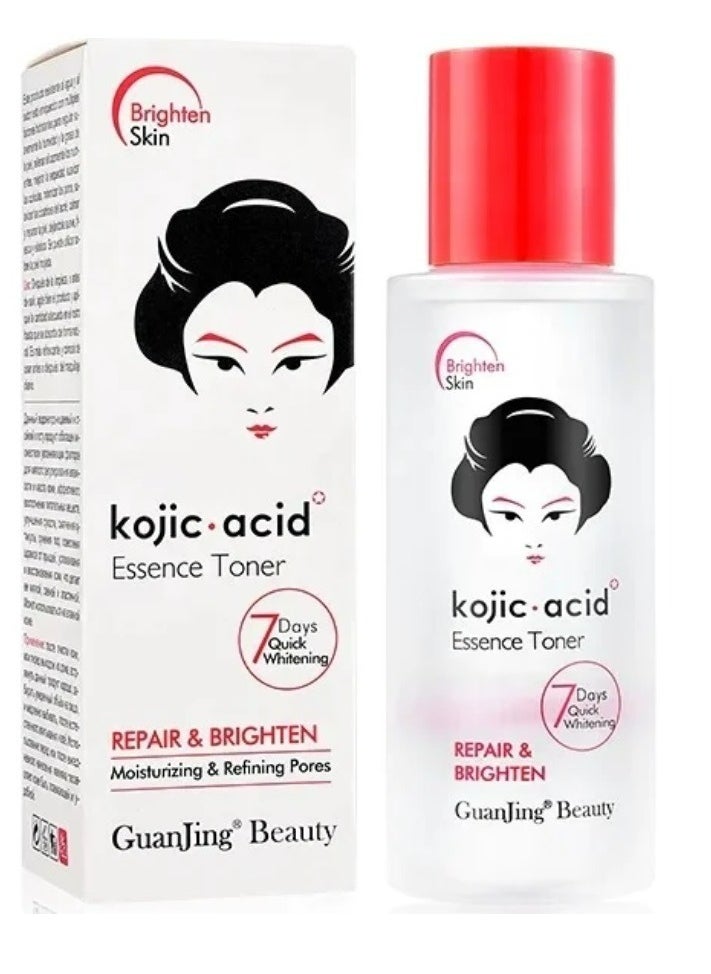 GuanJing Beauty 7 Days Whitening kojic Aicd Skin Toner for Face Care Anti Aging Moisturizing Brightening Facial Toner 100ml  - Image 1