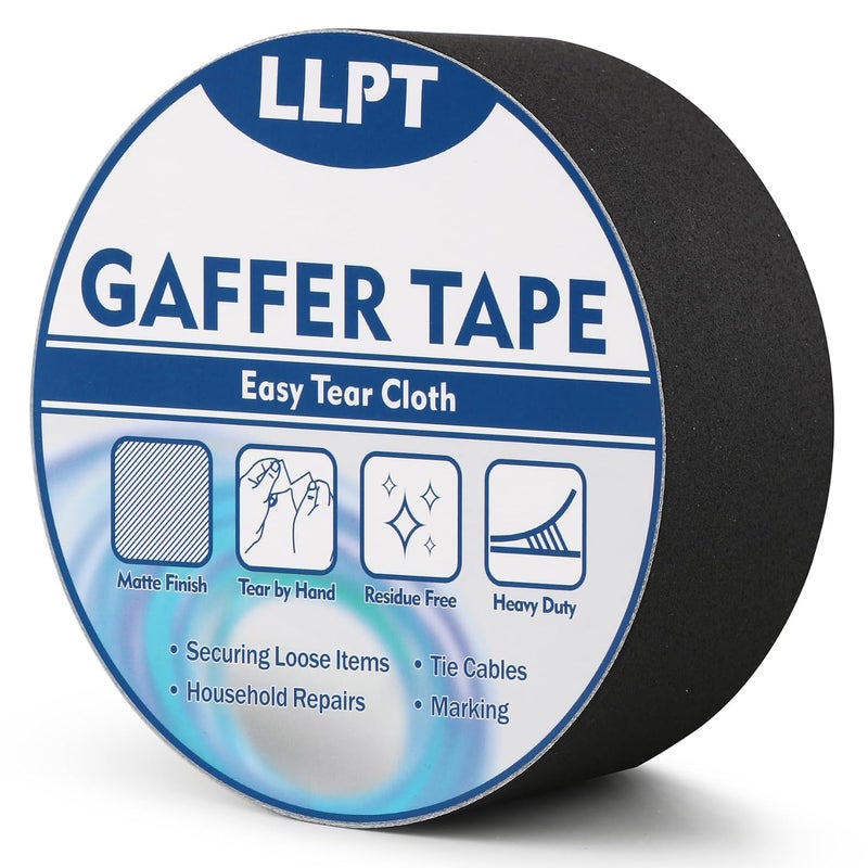 LLPT Matte Black Masking Tape, 2 Inch x 35 Yards, Non-Reflective, Easy to Rip, Residue Free, Durable Adhesive Tape for Wire Photography (PGT532P1BK) - Image 1