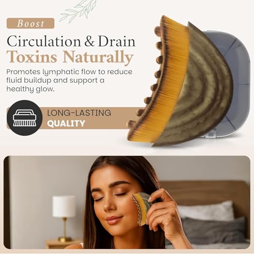 CORSULA Lymphatic Contour Face Brush, Manual Lymphatic Drainage Massager, Natural Makeup Brushes with Durable Soft Bristles, Hypoallergenic Ergonomic Facial Cleansing Brush for Sculpting - Image 3