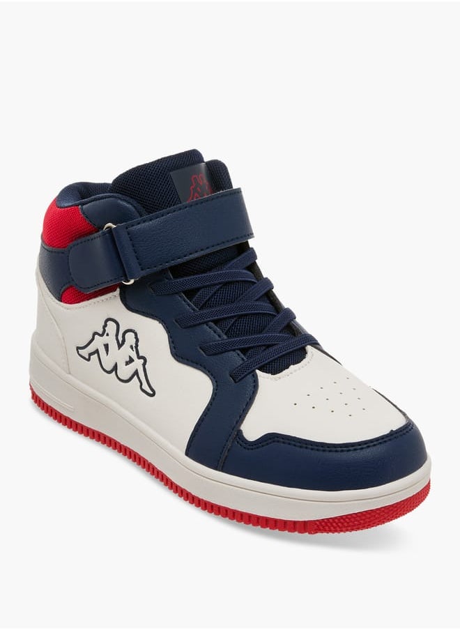 Kappa Boys' Colourblock High Top Sneakers with Hook and Loop Closure  - Image 2