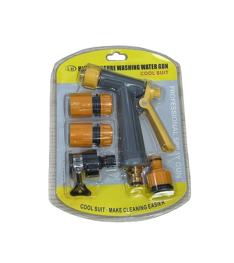 5pcs Car Wash Kit With 360° Adjustable Body Water Gun Multiple Spray Modes - Image 1