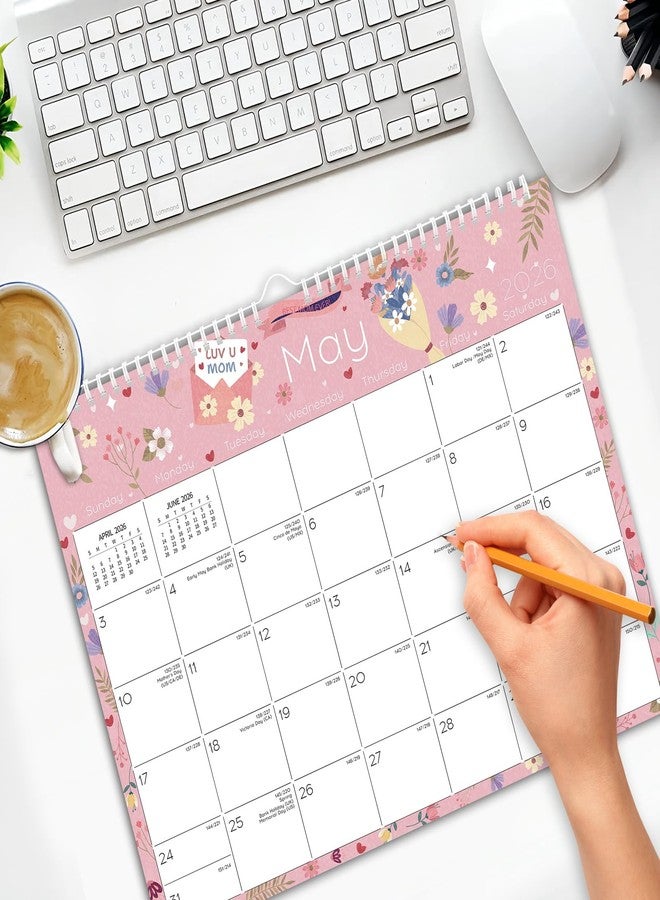 Ymumuda Wall Calendar 2026-2027,11"×14", 18 Months from JAN. 2026 to JUN. 2027, Hanging Calendar Spiral Binding, Unique Monthly Calendar for Easy Planning，Perfect for School Office Work Schedule - Image 4