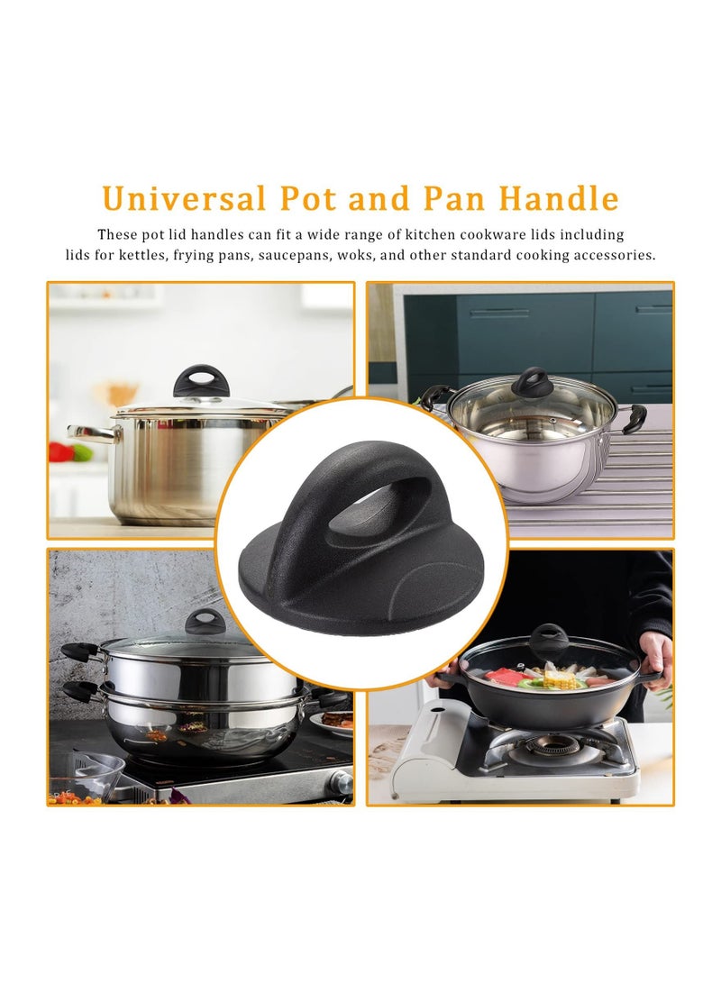 Universal Pot Lid Replacement Knobs, Glass Lid Handles Knobs Kitchen Cookware Pan Lid Holding Knobs, Bakelite Knobs with Screw 2 Pcs for Pots, Pans and Skillets