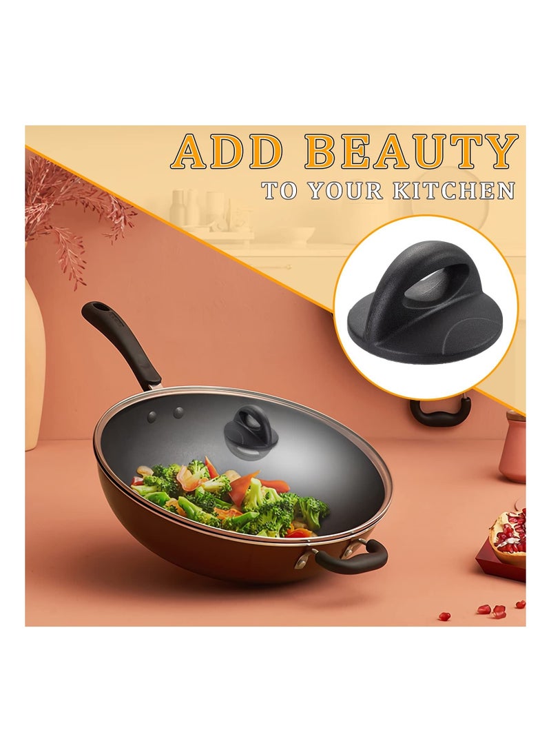 Universal Pot Lid Replacement Knobs, Glass Lid Handles Knobs Kitchen Cookware Pan Lid Holding Knobs, Bakelite Knobs with Screw 2 Pcs for Pots, Pans and Skillets