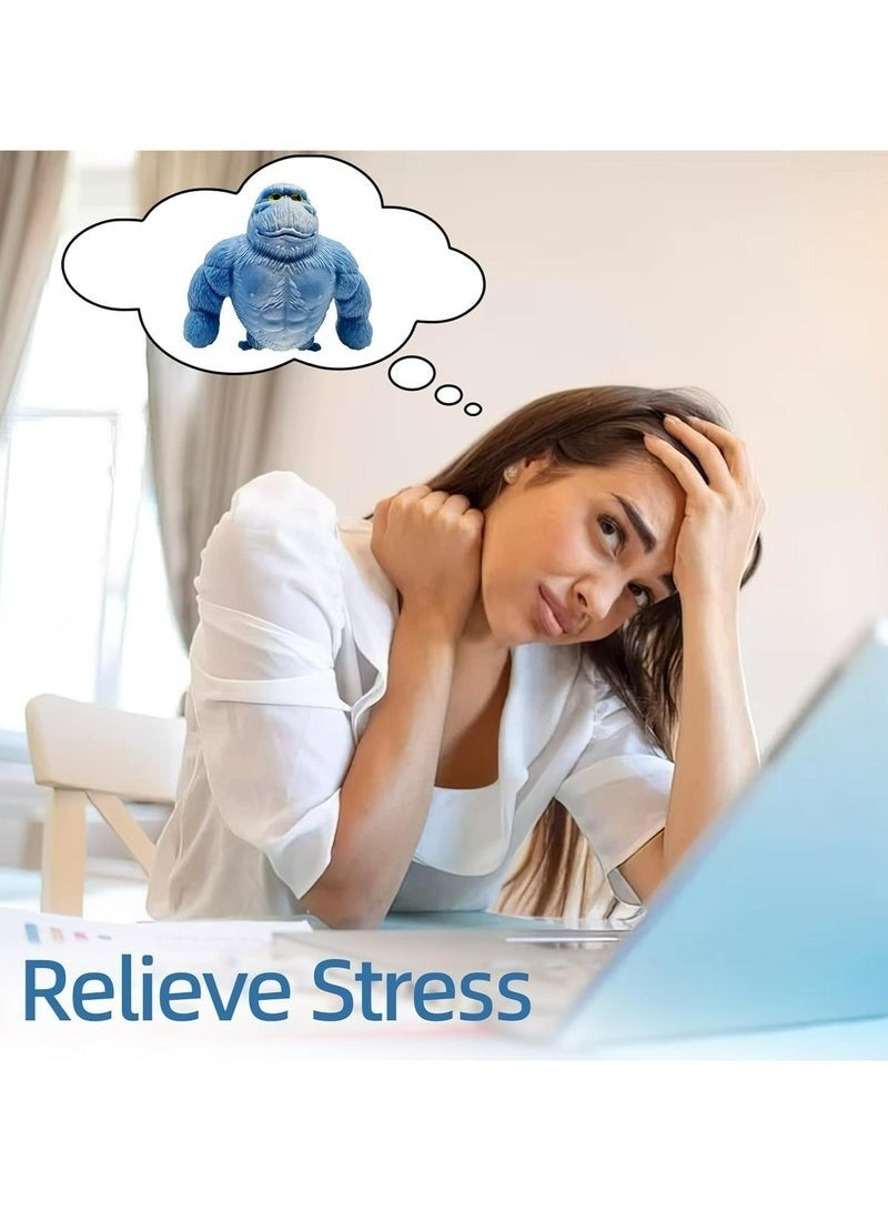 لعبة القرد الإسفنجية - لعبة تخفيف التوتر على شكل غوريلا جامبو قابلة للتمدد - ناعمة، بطيئة الارتفاع، مستوحاة من الحيوانات اللطيفة، هدية مبتكرة للأطفال والكبار - ملحق لعب حسي مضاد للقلق - Image 5