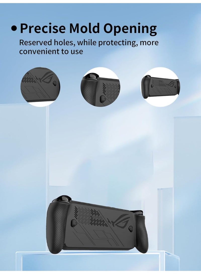 Silicone Cover Case for ASUS ROG Xbox Ally/Ally X, Protective Sleeve with Thumb Grip Caps Anti-Scratch Soft Fitted Skin Case Grip Cover for ROG Xbox Ally X Handheld Video Game Console (Black) - Image 3