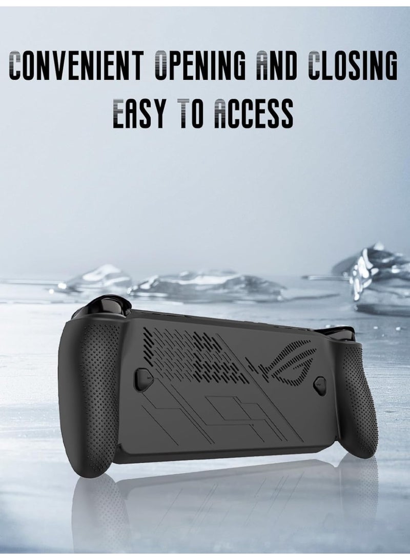 Silicone Cover Case for ASUS ROG Xbox Ally/Ally X, Protective Sleeve with Thumb Grip Caps Anti-Scratch Soft Fitted Skin Case Grip Cover for ROG Xbox Ally X Handheld Video Game Console (Black) - Image 5