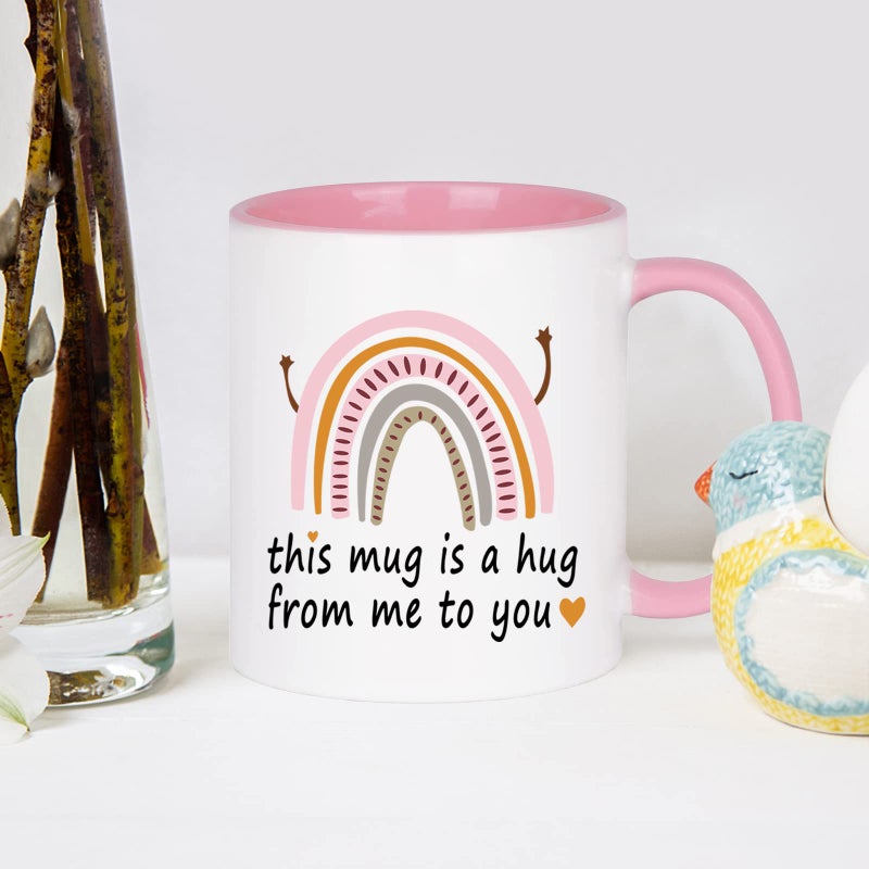 WENSSY Friendship Gifts: Hug Mug - 11 Oz Pink, Perfect for Best Friends, Birthday, Christmas & White Elephant Gifts - Image 5