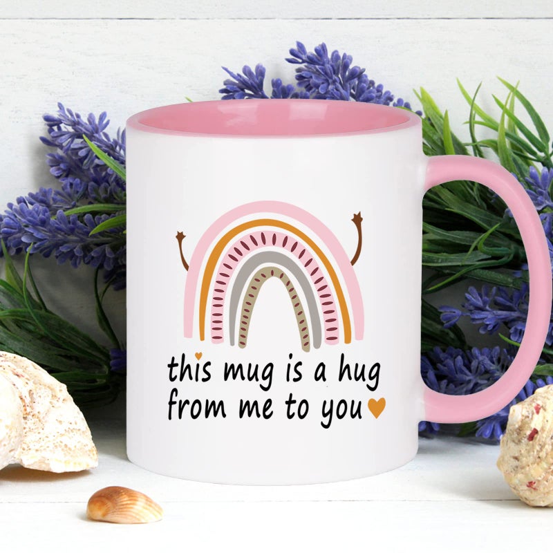 WENSSY Friendship Gifts: Hug Mug - 11 Oz Pink, Perfect for Best Friends, Birthday, Christmas & White Elephant Gifts - Image 4