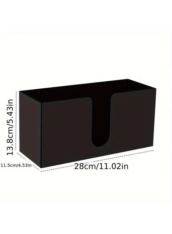 Black Acrylic Rectangular Paper Towel Dispenser Holder For Kitchen Bathroom Countertop - Image 4