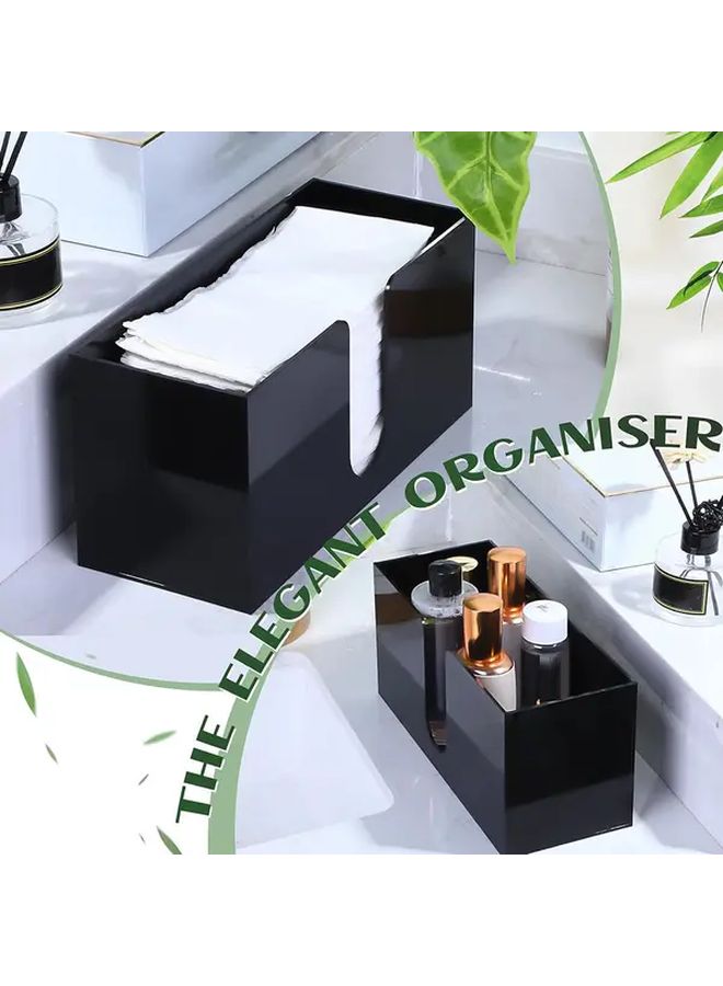 Black Acrylic Rectangular Paper Towel Dispenser Holder For Kitchen Bathroom Countertop - Image 3