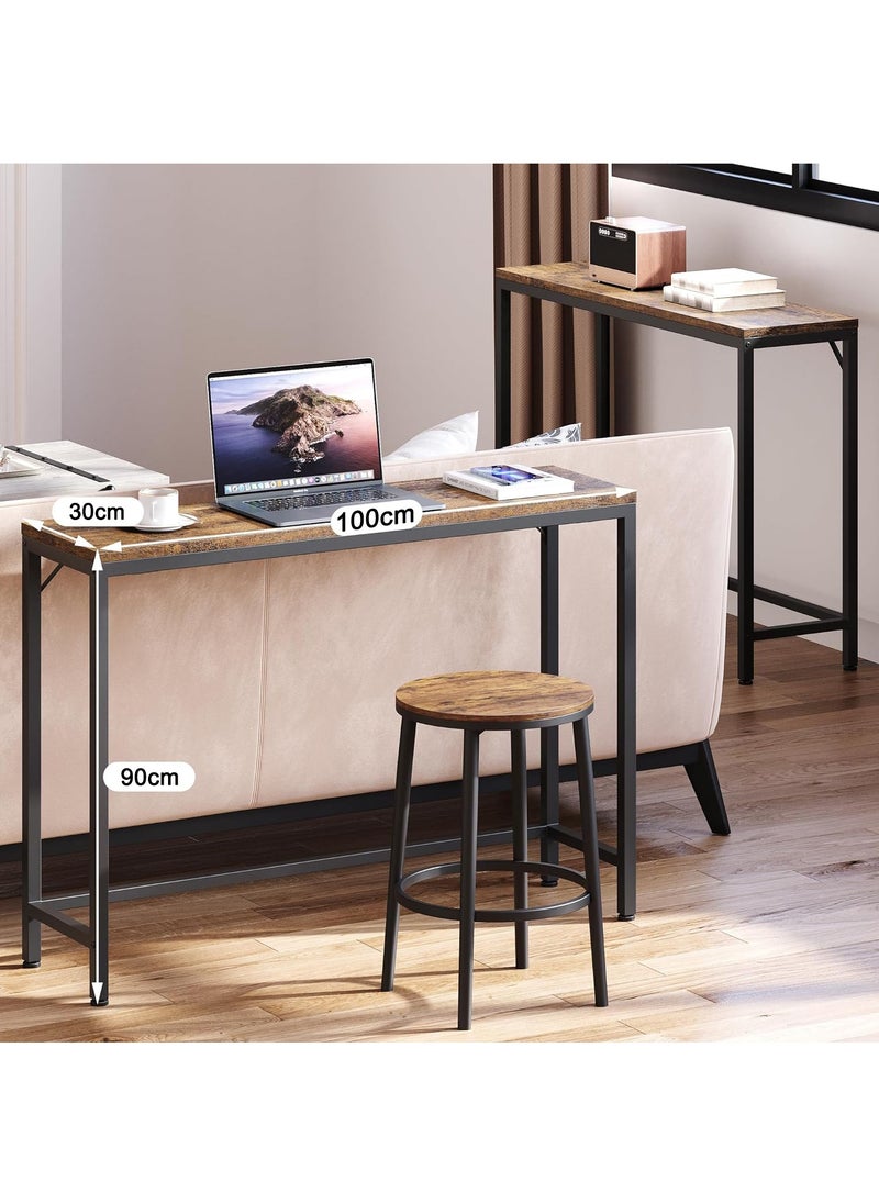 AnneFish - 100*30*90 cm Console Table Simple Sofa Table Home Coffee Corner Display Shelf Entryway Table For Couch Hallway Entrance Living Room - Image 1