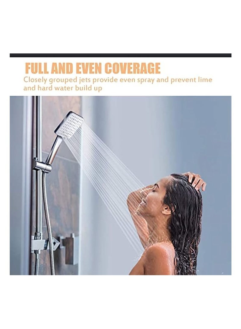 Shower Head with Hose High Pressure Shower Heads with Hose Set 1.5m Universal Set with 6 Settings Spray Mode and 59In Hose Adjustable Ball Joint Bracket Chrome - Image 2