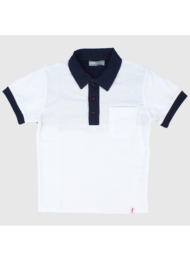 Pompelo - White Short-Sleeved Polo Shirt - Image 1