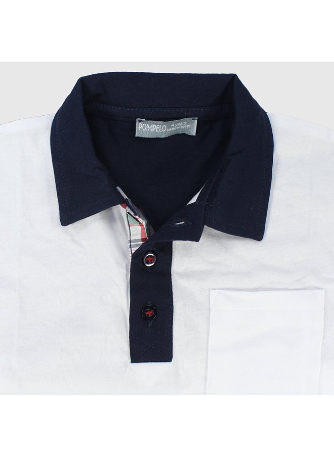 Pompelo - White Short-Sleeved Polo Shirt - Image 1