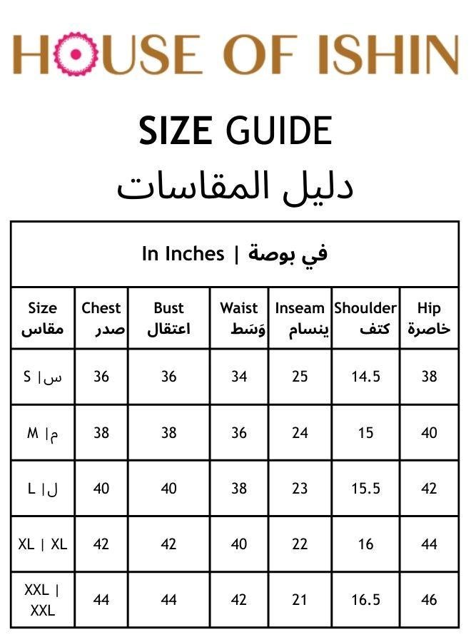 آي شين طقم كورتا نسائي أزرق قطن % مطبوع بتصميم - - Image 4