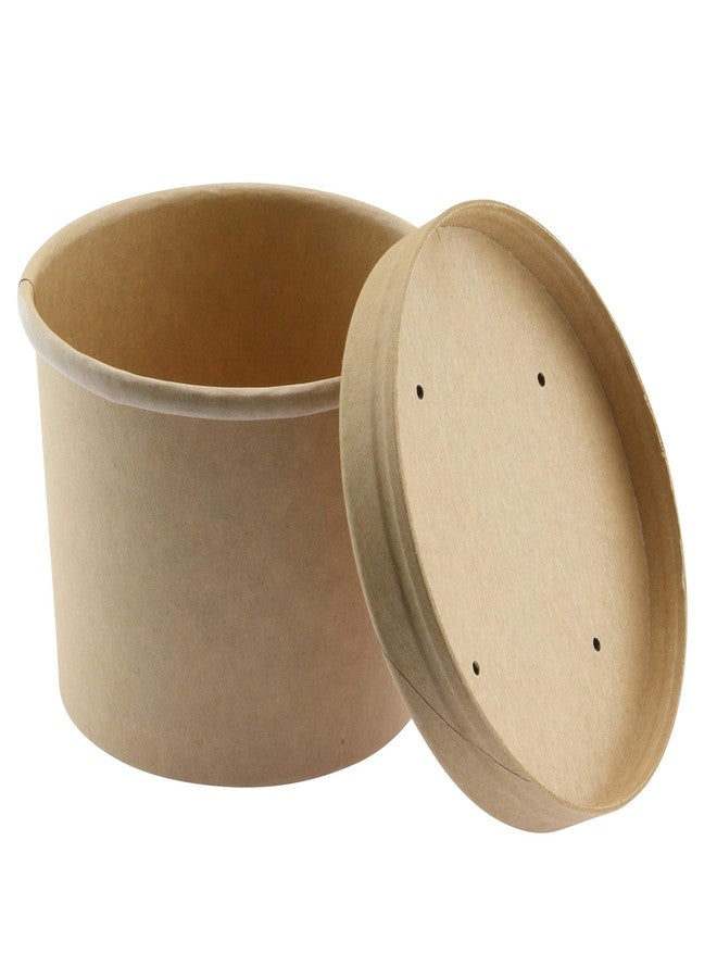 NYHI Kraft 50 Pack 12 oz Small Paper Bowls Soup Storage Containers With Lids Insulated Take Out Disposable Food Storage Cups For Hot Cold Foods To Go Bowls With Vented Lids - Image 3