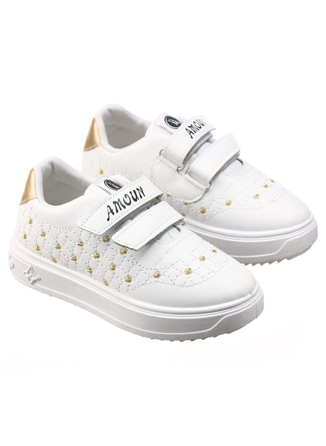 AMOUN - Gold Spotty L V Sneakers Children - Image 1