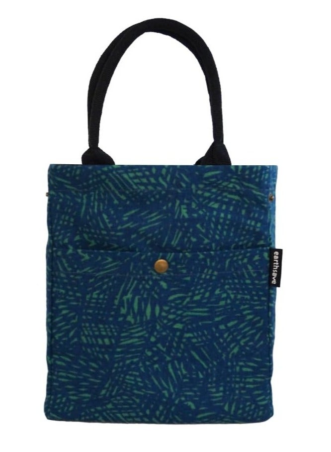 earthsave Insulated Lunch Bag for Office Men, Women and Kids with Surfer Drawstring Lunch Bag (Stroks Blue) create a product description and short bullet point for amazon listing - Image 1