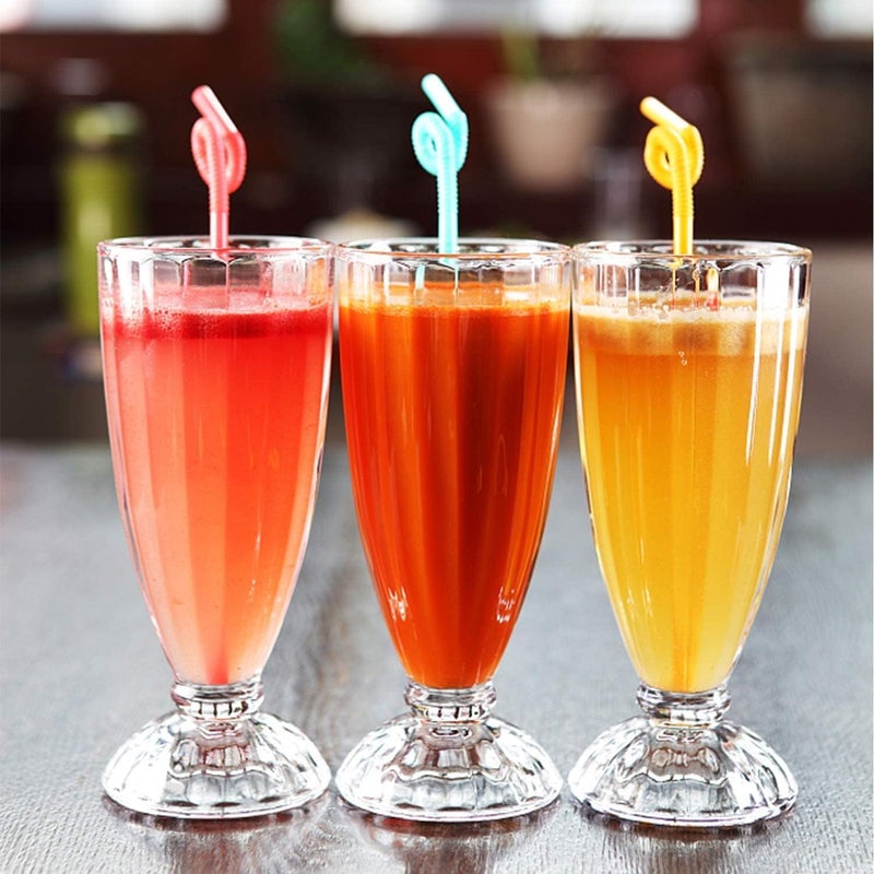 BLISS START BLISS START Ice Cream Cups Classic Sundae Style Glass Cups Thick and Durable for Sundaes 360 ml Milkshakes Fashioned Soda Glasses Desserts Set of 6 Fountain Classic Dessert Glasses Clear  - Image 1