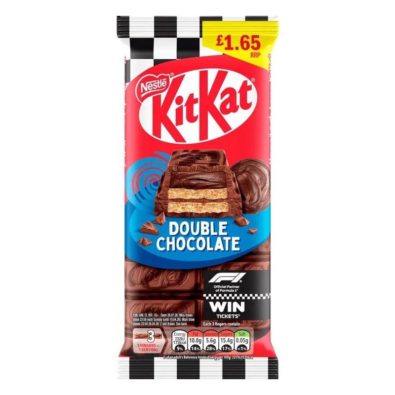 Nestle Kitkat Double Chocolate 3 Finger Crispy Wafer Chocolate Bar- 99gms