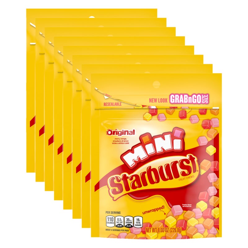 STARBURST Fruit Chews Candy  Original Minis 8oz Mini Candy Bulk Box Pack of 8 - Image 3