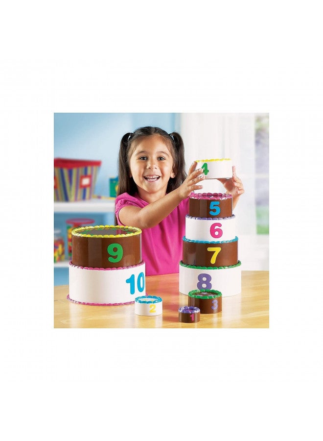 Learning Resources Learning Resources Stack and Count Layer Cake - 10 Pieces, Ages 18+ Months Toddler Learning Toys, Early Stacking and Counting Skills for Toddlers - Image 2