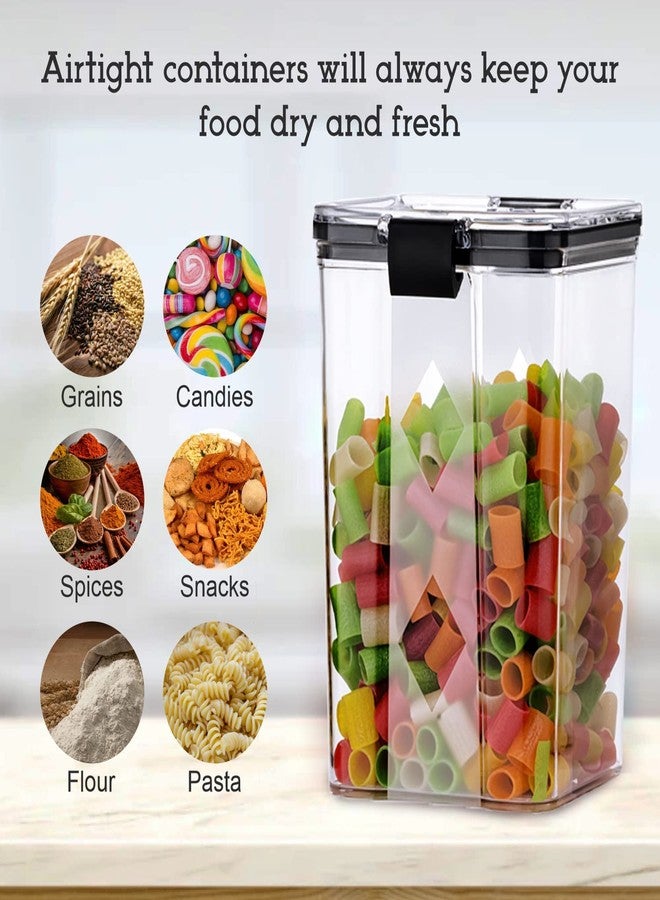 LEMBOSE Air Tight Containers for Kitchen Storage Set | BPA-Free Food Storage Containers | Kitchen Organizer & Accessories | Transparent Plastic Containers for Dry Food, Grains & Snacks (Pack of 2, 400ml) - Image 3
