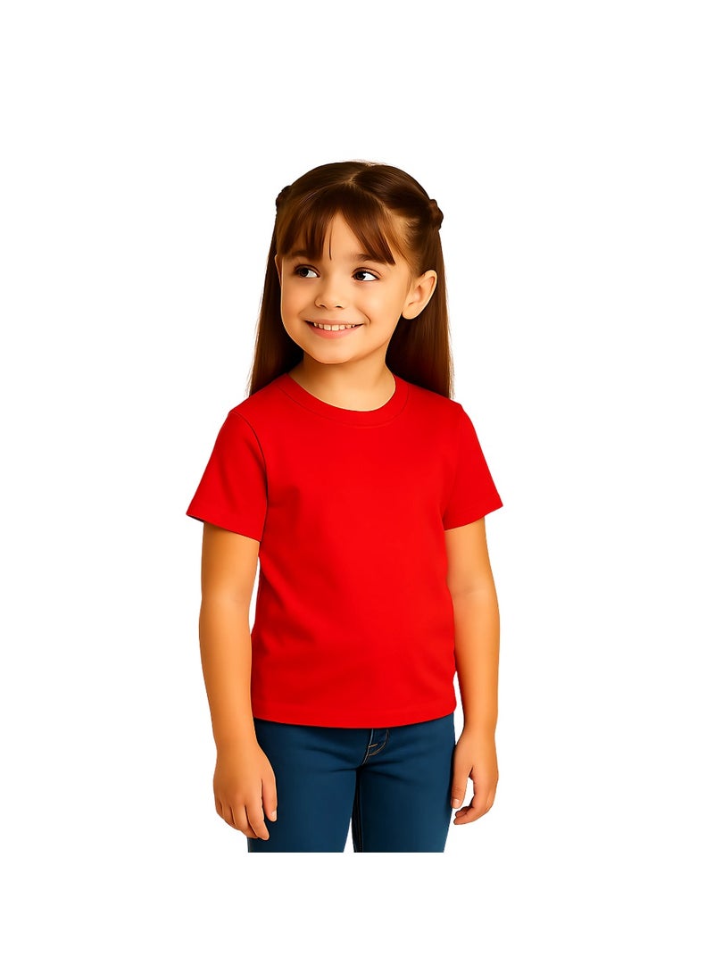 برينت شوب فور مي تي شيرت Printshop4me للأطفال برقبة دائرية للفتيات 170 جرامًا في المتر المربع من القطن الخالص الألوان الأساسية - Image 2