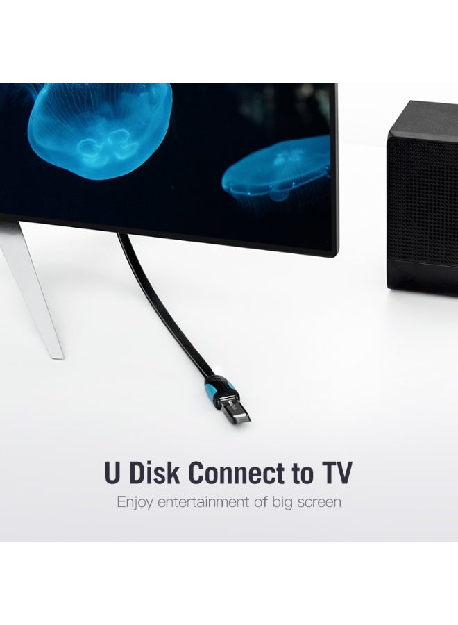 VENTION Flat USB3.0 Extension Cable 0.5M Black Model # VAS-A13-B050 - Image 4