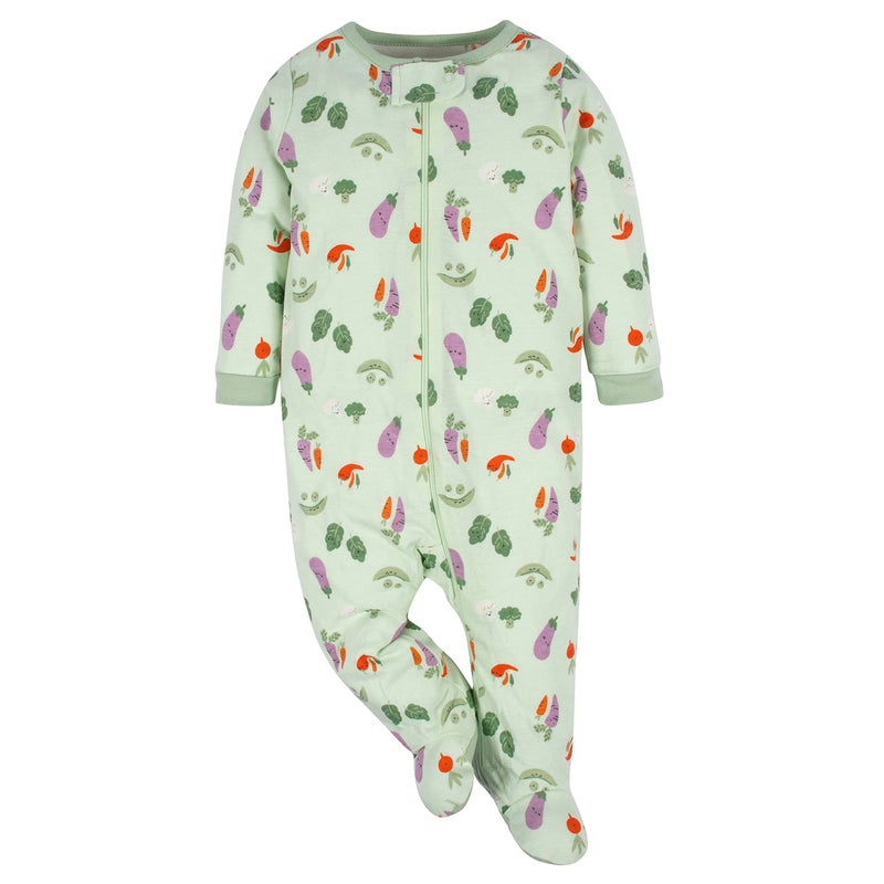 Gerber Unisex Baby 4 Pack 'N Play Footie And Toddler Sleepers, Happy Veggies, 6-9 Months US - Image 5