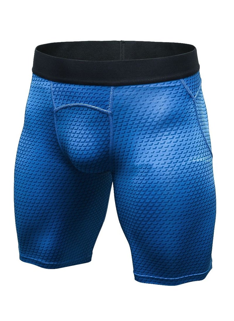 Loquat - Men Quick Dry Breathable Elastic Running Shorts Blue - Image 1