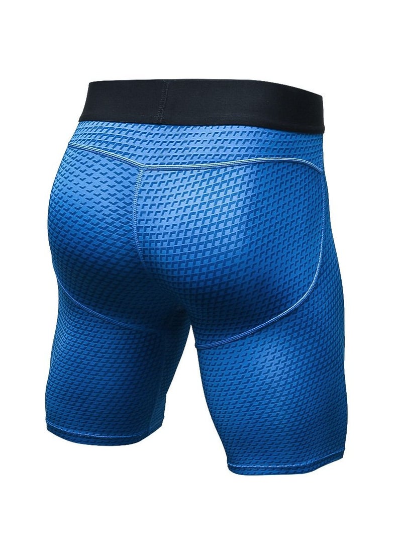 Loquat - Men Quick Dry Breathable Elastic Running Shorts Blue - Image 1
