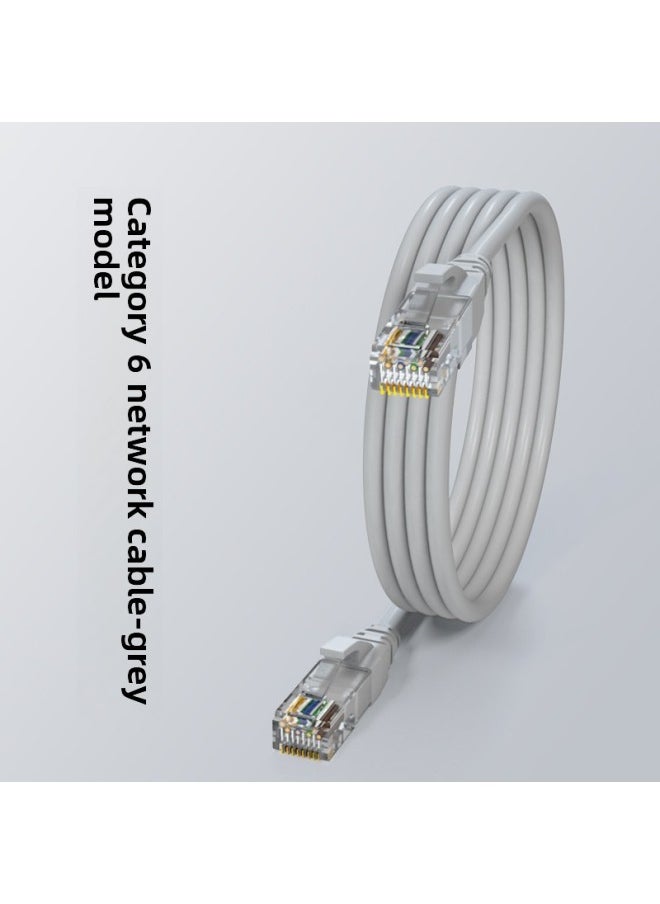 Generic Pure Copper Network Cable Household Super 66 Gigabit Computer 55 Router 10 Broadband Finished High-speed Network 15 Meters-Color:Category 6 Gray Gigabit Over Fuluke Oxygen-free Copper-Line Length:0.15m  - Image 1