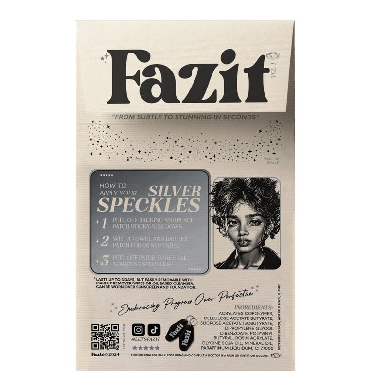 Fazit Makeup Patches - Silver Speckles - Glow Up Make-Up Patches - Cute Glitter Makeup Accessories for Women - Cosmetic Glitter for Face - Image 2
